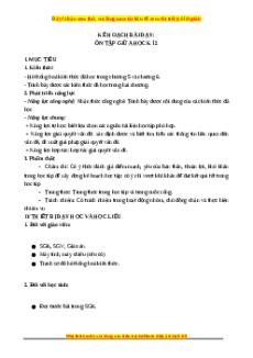 Giáo án Bài Ôn tập giữa học kì 2 Công nghệ cơ khí 11 Kết nối tri thức