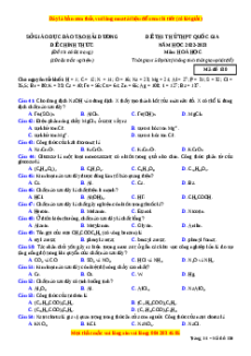 Đề thi thử Hóa Học Sở Hải Dương năm 2023