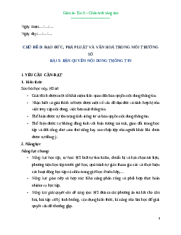 Giáo án Bài 5: Bản quyền nội dung thông tin Tin học lớp 5 Chân trời sáng tạo
