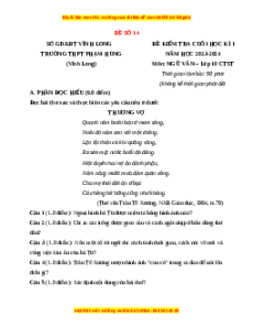 Đề thi cuối kì 1 Ngữ Văn 10 Chân trời sáng tạo (Đề 14)