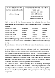 Đề thi thử vào 10 Tiếng Anh 2025 trường THPT Ngô Quyền (Thái Nguyên) lần 1
