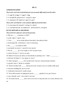 Bộ 5 đề thi cuối kì 1 Tiếng Anh 11 Bright có đáp án