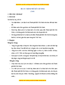 Giáo án Bài 26 Lịch sử & Địa lí lớp 4 Chân trời sáng tạo: Thành phố Hồ Chí Minh