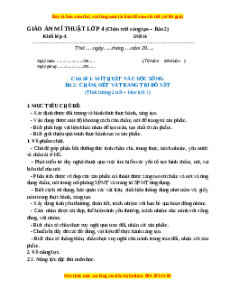 Giáo án Bài 2 Mĩ thuật 4 Chân trời sáng tạo (Phiên bản 2): Chấm, nét và trang trí đồ vật
