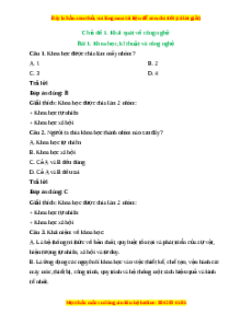 Trắc nghiệm Công nghệ 10 Bài 1 Cánh diều: Khoa học, kĩ thuật và công nghệ