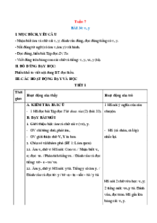Giáo án Tuần 7 Tiếng Việt lớp 1 Cánh diều