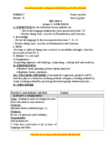 Giáo án Review 3 Tiếng Anh 9 CV 5512