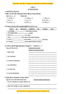 Bài tập Unit 6: After school Tiếng Anh 7 - Mai Lan Hương