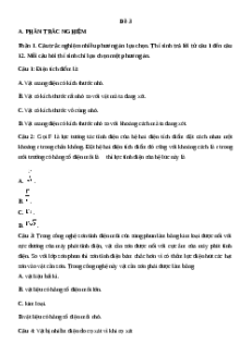 Đề thi giữa kì 2 Vật lí 11 Kết nối tri thức (Đề 3 cấu trúc mới)