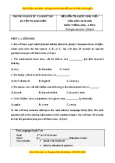 Đề thi học sinh giỏi Anh 6 Huyện Thanh Miện năm 2019-2020