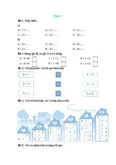 Bài tập cuối tuần Toán lớp 1 Tuần 7 Cánh diều (có lời giải)