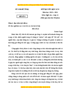 Đề thi cuối kì 2 Ngữ văn 11 Cánh diều (Đề 9)