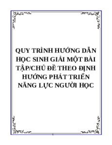 (Ôn thi Viên chức THCS) Hướng dẫn học sinh làm bài tập, chủ đề theo định hướng phát triển năng lực người học