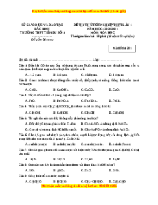 Đề thi thử Hóa Học trường Tiên Du 1 năm 2021