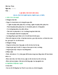 Giáo án Ôn tập phép nhân, phép chia Toán lớp 5 Chân trời sáng tạo