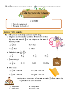 Bài tập cuối tuần Toán 4 Tuần 32 Chân trời sáng tạo (có lời giải)