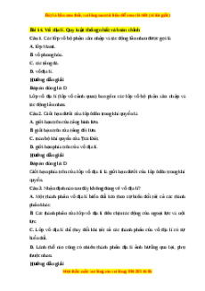 Trắc nghiệm Bài 14: Vỏ địa lí. Quy luật thống nhất và hoàn chỉnh Địa lí 10 Cánh diều