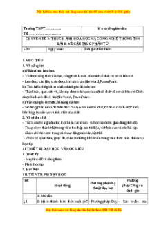 Giáo án chuyên đề Vẽ cấu trúc phân tử Hóa 10 Cánh diều