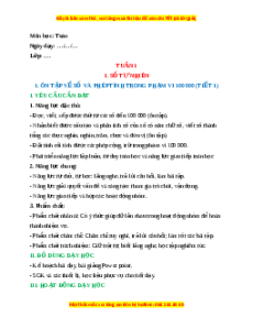 Giáo án Ôn tập về số và phép tính trong phạm vi 100 000 Toán lớp 4 Cánh diều