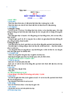 Giáo án Bài 14 Địa lí 10 Kết nối tri thức: Đất trên Trái Đất
