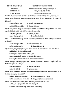 Bộ 20 Đề thi tốt nghiệp Kinh tế pháp luật 2025 (form mới)