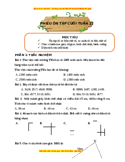 Bài tập cuối tuần Toán lớp 3 Tuần 21 Kết nối tri thức (có lời giải)