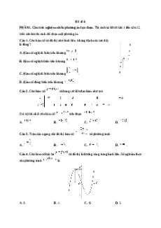 Đề thi Cuối kì 1 Toán 12 Chân trời sáng tạo (Đề 6)