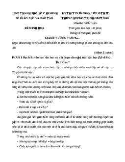 Đề minh họa thi vào lớp 10 Ngữ văn 2025 - Phòng GD Thành phố Hồ Chí Minh