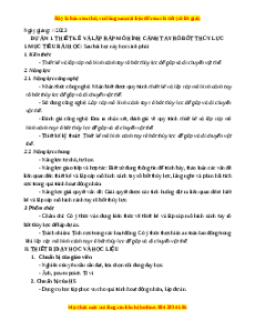 Giáo án Dự án 1 Công nghệ 8 Chân trời sáng tạo: Thiết kế và lắp ráp mô hình cánh tay rô bốt thuỷ lực