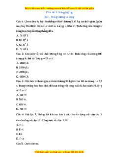 Trắc nghiệm Năng lượng và công Vật lí 10 Cánh diều