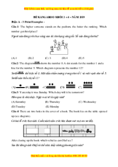 Toán Kangaroo cấp độ 2 (Lớp 3, 4) (Bộ đề thi + chuyên đề ôn thi)