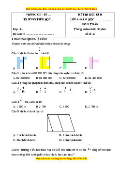 Đề thi cuối kì 2 Toán lớp 4 Cánh diều - Đề 12