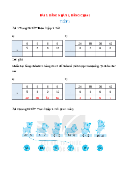 VBT Toán lớp 3 Bài 9 (Kết nối tri thức): Bảng nhân 6, bảng chia 6