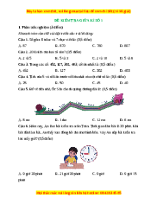 Đề thi giữa kì 2 Toán lớp 2 Cánh diều - Đề 1