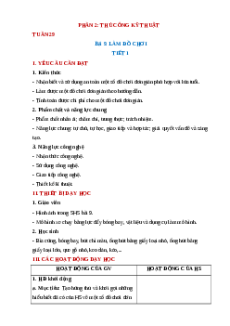 Giáo án Bài 9 Công nghệ lớp 3 Chân trời sáng tạo: Làm đồ chơi