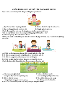 Câu hỏi ôn thi Trạng Nguyên Tiếng Việt lớp 3 Chủ điểm 13: Quan sát, mô tả dựa vào bức tranh