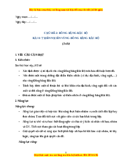 Giáo án Bài 8 Lịch sử & Địa lí lớp 4 Kết nối tri thức: Thiên nhiên vùng Đồng bằng Bắc Bộ