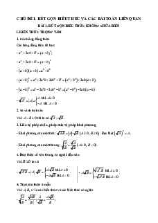 Bộ 12 Chủ đề ôn thi Toán vào lớp 10 năm 2025