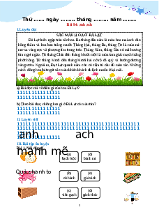 Bài tập hàng ngày Tiếng Việt lớp 1 Cánh diều Học kì 2