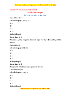 Trắc nghiệm Tin học 10 Chủ đề A(CS) Bài 1: Hệ nhị phân và ứng dụng Tin học 10 Cánh diều