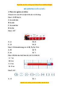 Đề thi giữa kì 2 Toán lớp 1 Cánh diều - Đề 2
