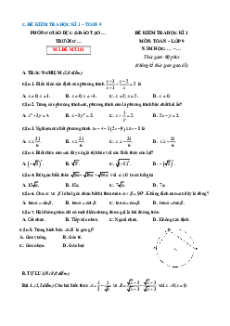 Đề thi Cuối kì 1 Toán 9 Cánh diều 2024 (Đề 1)