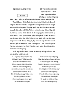 Đề thi giữa kì 1 Ngữ văn 9 Cánh diều 2024 (Đề 1)