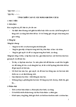 Giáo án Tính chiều cao và xác định khoảng cách Toán 9 Kết nối tri thức
