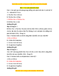 Trắc nghiệm Lịch sử 7 Bài 2 Chân trời sáng tạo: Các cuộc phát kiến địa lí