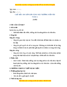 Giáo án Tuần 1 HĐTN lớp 4 Chân trời sáng tạo