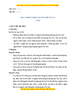 Giáo án Bài 7 Lịch sử 8 Cánh diều (2024): Phong trào Tây Sơn thế kỉ XVIII