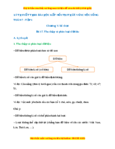 Lý thuyết Bài 17: Thu thập và phân loại dữ liệu
