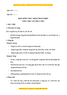 Giáo án Công thức lãi kép Toán 8 Kết nối tri thức