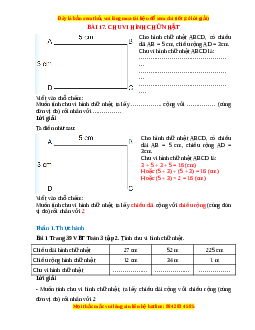 VBT Toán lớp 3 Bài 17 (Chân trời sáng tạo): Chu vi hình chữ nhật